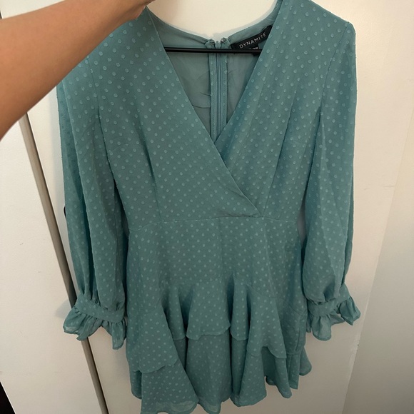 Cute mini dress with a v-neck cross wrap neckline. - Picture 3 of 3